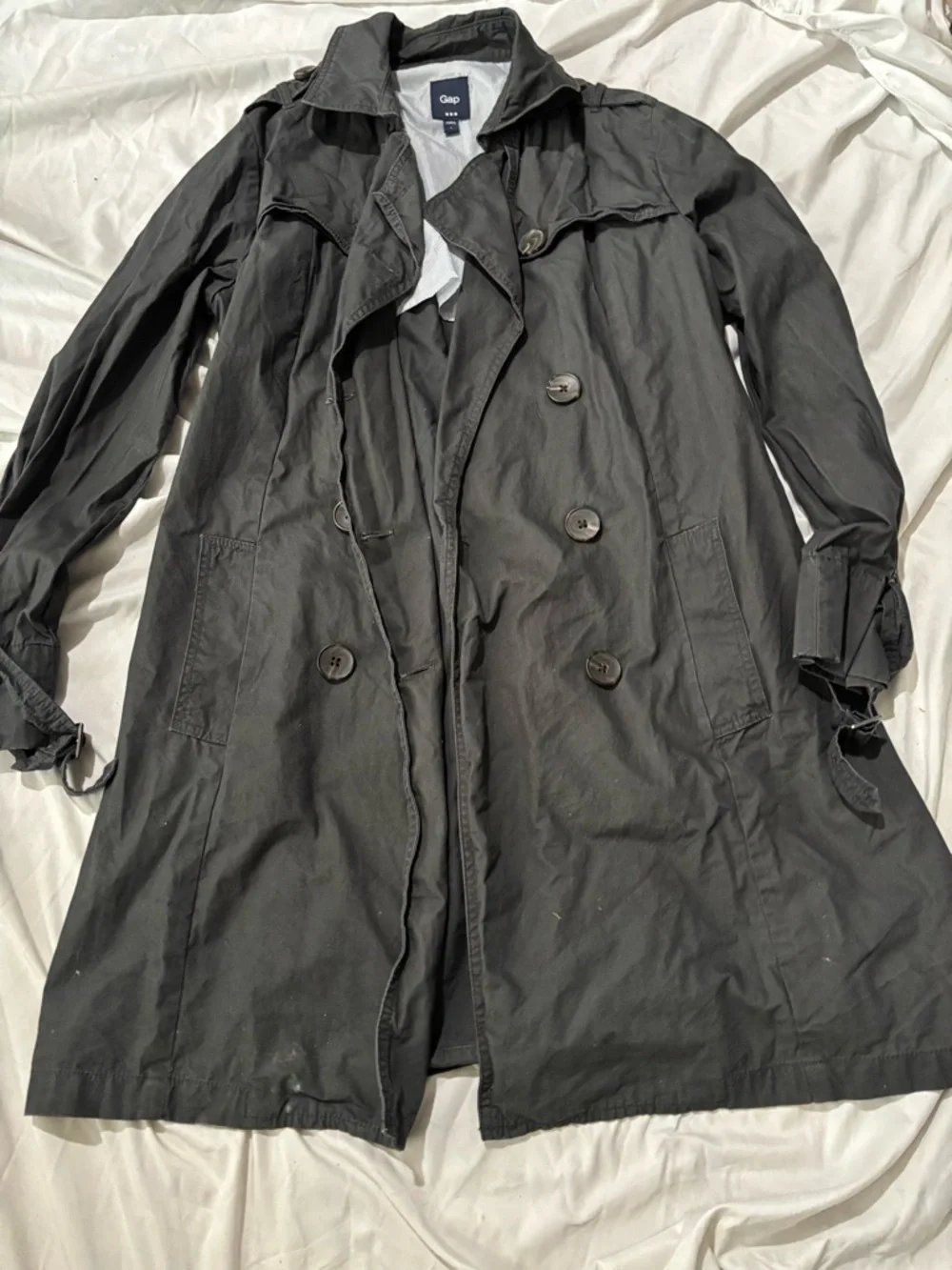 Classic Black Double-Breasted Trench Coat